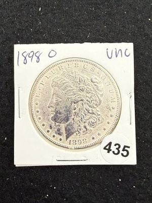 1898 O UNC Morgan Silver Dollar Coin. KEY WORDS: INDIAN ARTIFACT ARTIFACTS ARROWHEAD ARROWHEADS 