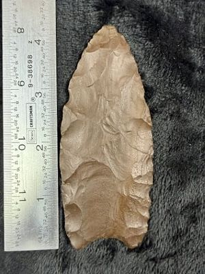 Hematite Clovis found on the Strawberry River in Sharp County Arkansas ex Max Denton Collection 