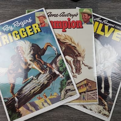 LOT OF (3) OVERSIZED POSTERS (COMIC BOOK COVERS OF THE 1950's) “HI-YO SILVER”, “CHAMPION” & 