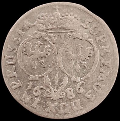 Бранденбург-Пруссия 6 грошей, 1686 года