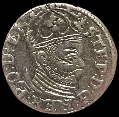 3 гроша, 1585 года. Редкий. Стефан Баторий (Король Польский, Великий Князь Литовский)