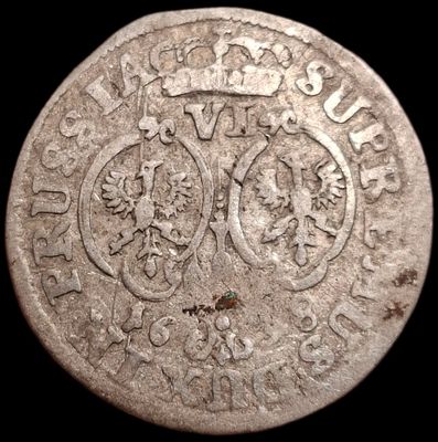 Бранденбург-Пруссия 6 грошей, 1698 года.