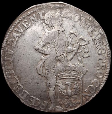 Зильбердукат талер 1698 года. R Девентер! Редкость!