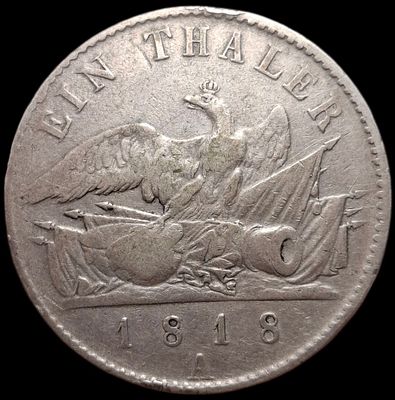 Пруссия 1 талер, 1818 года. Фридрих Вильгельм III
