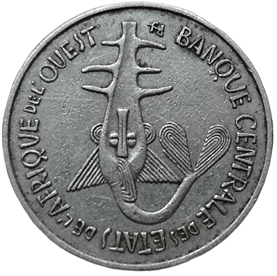 Западная Африка (ВСЕАО) 100 франков, 1969 года.
Рыба-пила