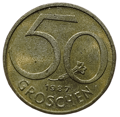 50 грошей 1987 года. Австрия. UNC