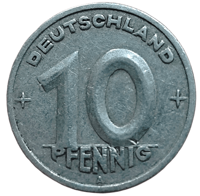 10 пфеннигов 1949 года A Восточная Германия (ГДР)