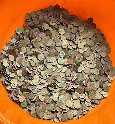 1 килограмм. Медные солиды, разнотипы, года.
Польша 1 солид, 1659-1668 года