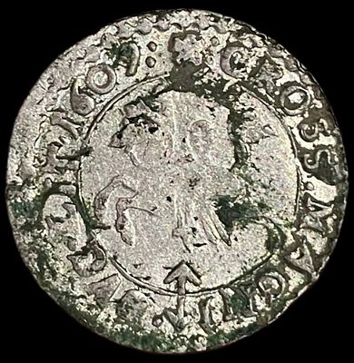 Польша 1 грош, 1609 R7
Орел на аверсе