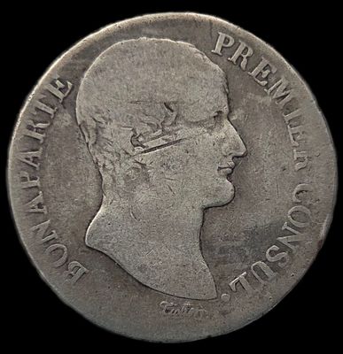5 франков 1803 (AN12), монетный двор Тулуза. Наполеон Бонапарт , консул.