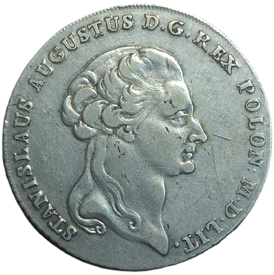 Польша 6 злотых, талер, 1794 года. Редкий
Станислав Август Понятовский (Король Польский 