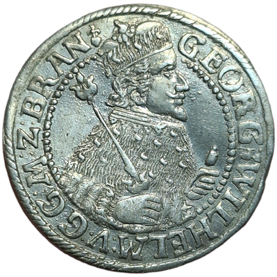 Бранденбург-Пруссия 1 орт, 1624. Редкое состояние