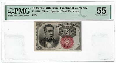 ארה"ב- שטר 10 סנט 1874, מדורג pmg 55