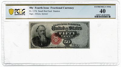 ארה"ב- שטר 50 סנט 1875-1876, מדורג pcgs 40
