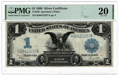 ארה"ב- שטר 1 דולר 1899, מדורג pmg 20