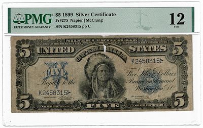 ארה"ב- שטר 5 דולר 1899, מדורג pmg 12