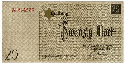 פולין- גטו לודג'- שטר 20 מארק 1940, מלחמת העולם השניה