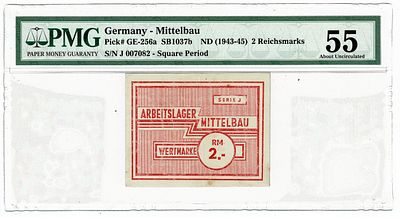 גרמניה- מחנה מיטלבאו- שטר 2 רייכסמארק 1943-1945, מדורג pmg 55, מלחמת העולם השניה