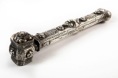 antique inkstand (Divit) made of silver, 
total weight: 255 grams, length: 22 cm,