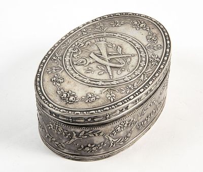 Antique German silver box, made by the jeweler Johann S. Kurz' (German jeweler operating at the 