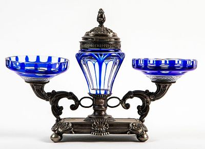 Antique Austro-Hungarian desktop mustard, salt, and pepper set - Crute Set, from the 