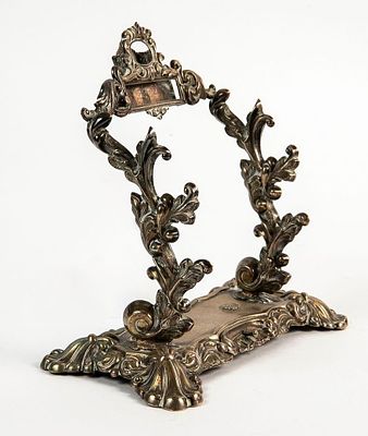Antique Austro-Hungarian desk stand from 1852, includes a holder for writing instruments and a 