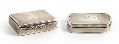 Lot of antique English silver boxes-
1. Antique 19th-century English silver box, decorated with 