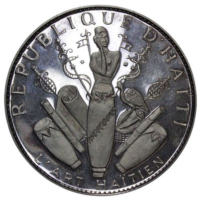 HAITI- 25 GOURDES 1968, PRATA .999, 117.60gr, 60mm, KM# 67.1