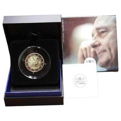 FRANÇA- 2 EUROS 2022, PROOF, JACQUES CHIRAC, ESTOJO COMPLETO