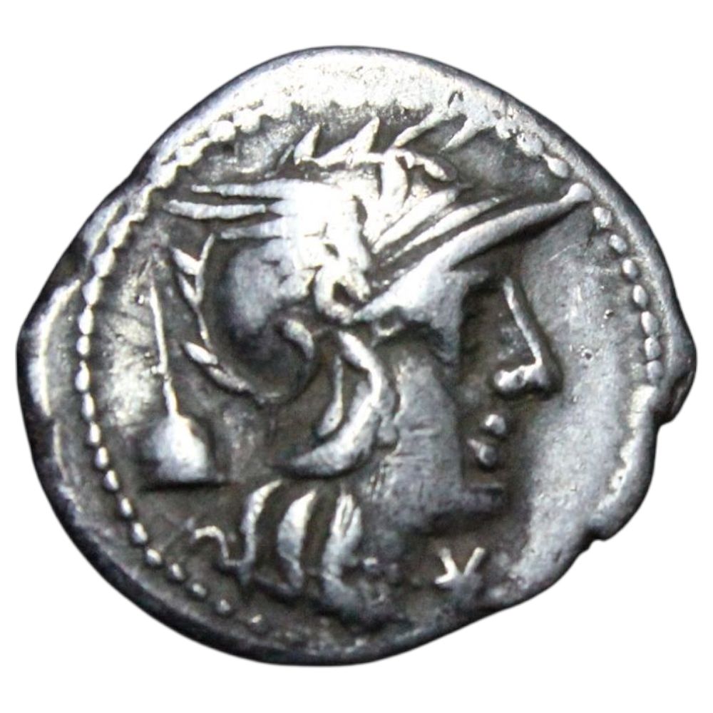 REP. ROMANA- T. QUINCTIUS FLAMININUS, DENÁRIO, QUINCTIA (126 AC), 3.79gr, 19.3mm, Sear 143 