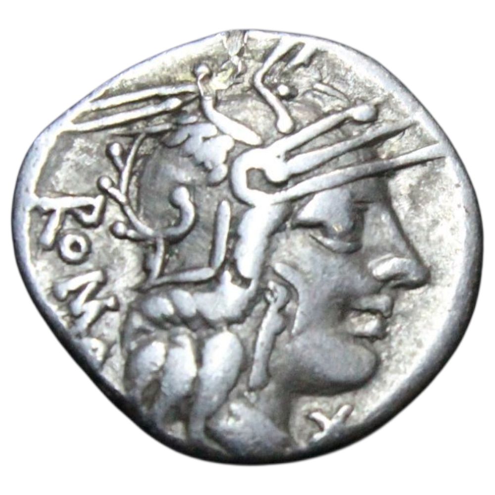 REP. ROMANA- M. CALIDUS, Q.CAECILIUS METELLUS e Cn FLUVIUS, DENÁRIO, CALIDIA (117/6 AC), 3.79gr 