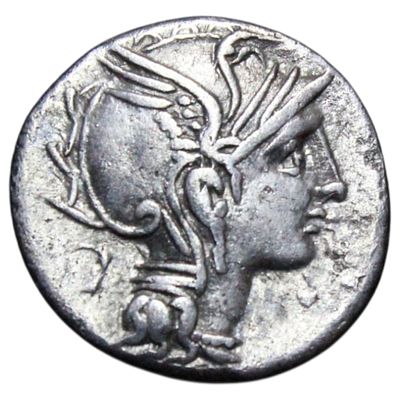 REP. ROMANA- CLAUDIUS PULCHER, T. MALLIUS, DENÁRIO, CLAUDIA (117/6 AC), 3.78gr, 16.6mm, Sear 