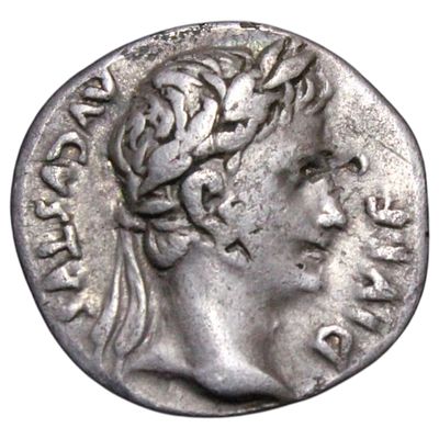 MUITO RARO----IMPÉRIO ROMANO- CÉSAR AUGUSTO, DENÁRIO, (LUGDUNUM, 15/3 AC), 3.74gr, 17.9mm, Sear 