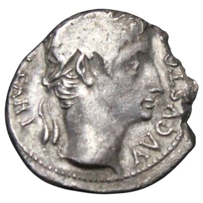 RARO---- IMPÉRIO ROMANO/IBÉRICA- CÉSAR AUGUSTO, DENÁRIO (COLÓNIA PATRICIA, 18 AC), 3.44gr 