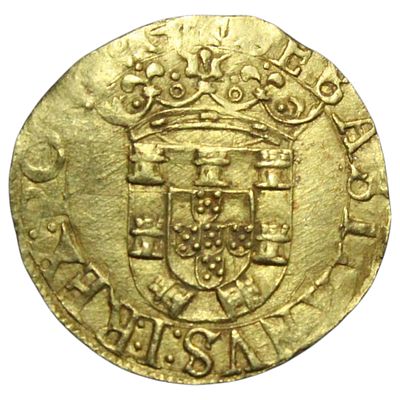 PORTUGAL- 500 REAIS OURO (D. SEBASTIÃO, 1560), LISBOA, OURO .9219, 3.81gr, 23.6mm, AG 57.04