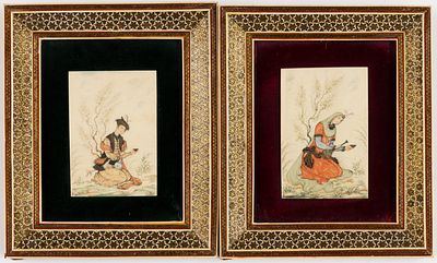 2 MINIATUREN VON H. Ali SAJJADI (XX) . Iran, Gouache auf Platte, signiert 
Rahmen: je 26 x 21 cm