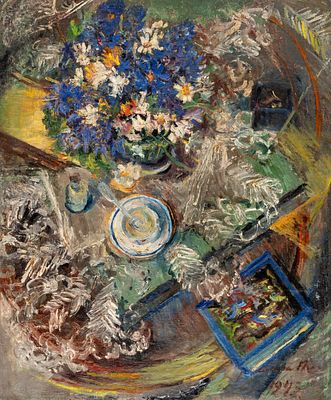 (98) Efrosiniya Fedoseev. ERMILOVA-PLATOVA (1895-1974). Still Life 
Oil on canvas, signed and 