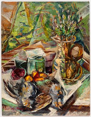 (97) Efrosiniya Fedoseev. ERMILOVA-PLATOVA (1895-1974). Still Life 
Oil on canvas, signed, dated 