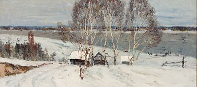 (147) Nikolai GORLANOV (1957) . 'Russian Motif' 
Oil on canvas, titled, signed, and dated 1991 