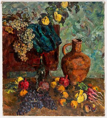 (53) Maks Avadevic BIRSHTEIN (1914-2000) 
. Still Life in Imeritia 
Oil on canvas, signed and 