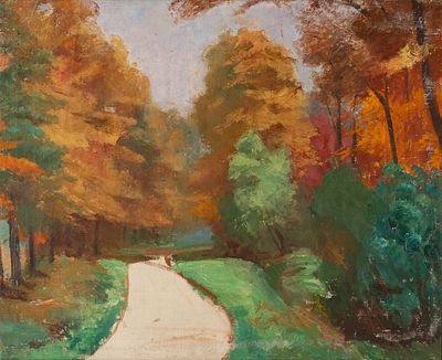 (196) Aristarkh Vasilievic LENTULOV (1882-1943), attributed to
. Autumn Forest 
Oil on canvas 