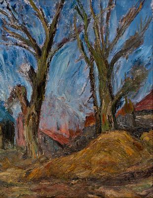 (94) Alexander DREVIN (1889-1938), atrributed to . Trees 
Oil on canvas, mounted on a new 