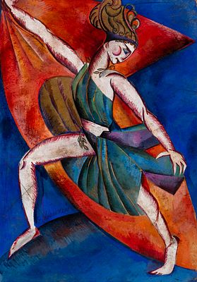 (119) Alexandra EXTER (1882-1949), attributed to. Costume design 
Gouache on cardboard 