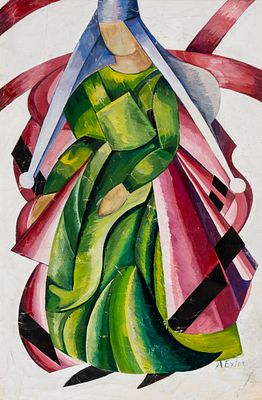 (123) Alexandra EXTER (1882-1949), attributed to
. Costume design 
Gouache, signed lower right 
