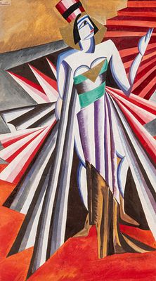 (106) Alexandra EXTER (1882-1949), attributed to
. Costume Design 
Gouache, partially relined on 