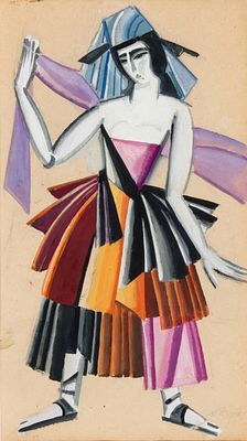 (115) Alexandra EXTER (1882-1949), attributed to
. Costume design 
Gouache, signed 
55.5 x 31 cm