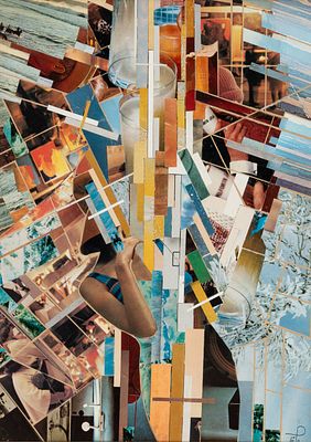 (229) Efim Moiseevich ROYAK (1906-1987) . Composition 
Collage, monogrammed lower right 
Size: 