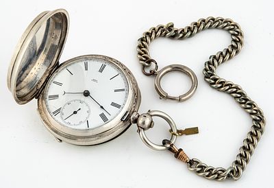 (184) DENT LONDON, SILVER SAVONNETTE POCKET WATCH, CIRCA 1860. Movement: pillars, 3/4 plate 