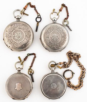 (196,208,246,247) CONVOLUTE OF SILVER POCKET WATCHES. 1. V. Henri Leuba, Savonnette in silver 