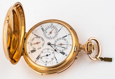 (78) A. BAUD & WEIDEMANN GEN&Egrave;VE, GOLD SAVONNETTE, QUARTER REPEATER, PERPETUAL CALENDAR, CIRCA 1900. 